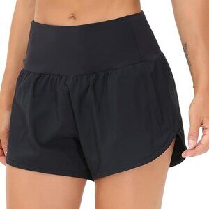 THE GYM PEOPLE Womens High Waisted Running Shorts Quick Dry Athletic Workout